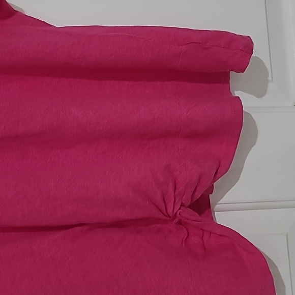 RACHEL Rachel Roy 100% Linen Twist Front Pink Tshirt - Picture 5 of 8